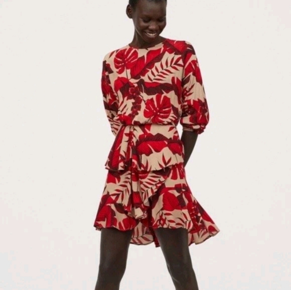 *NWT* H&M x Johanna Ortiz Flounced Floral Mini Dress, Size: M